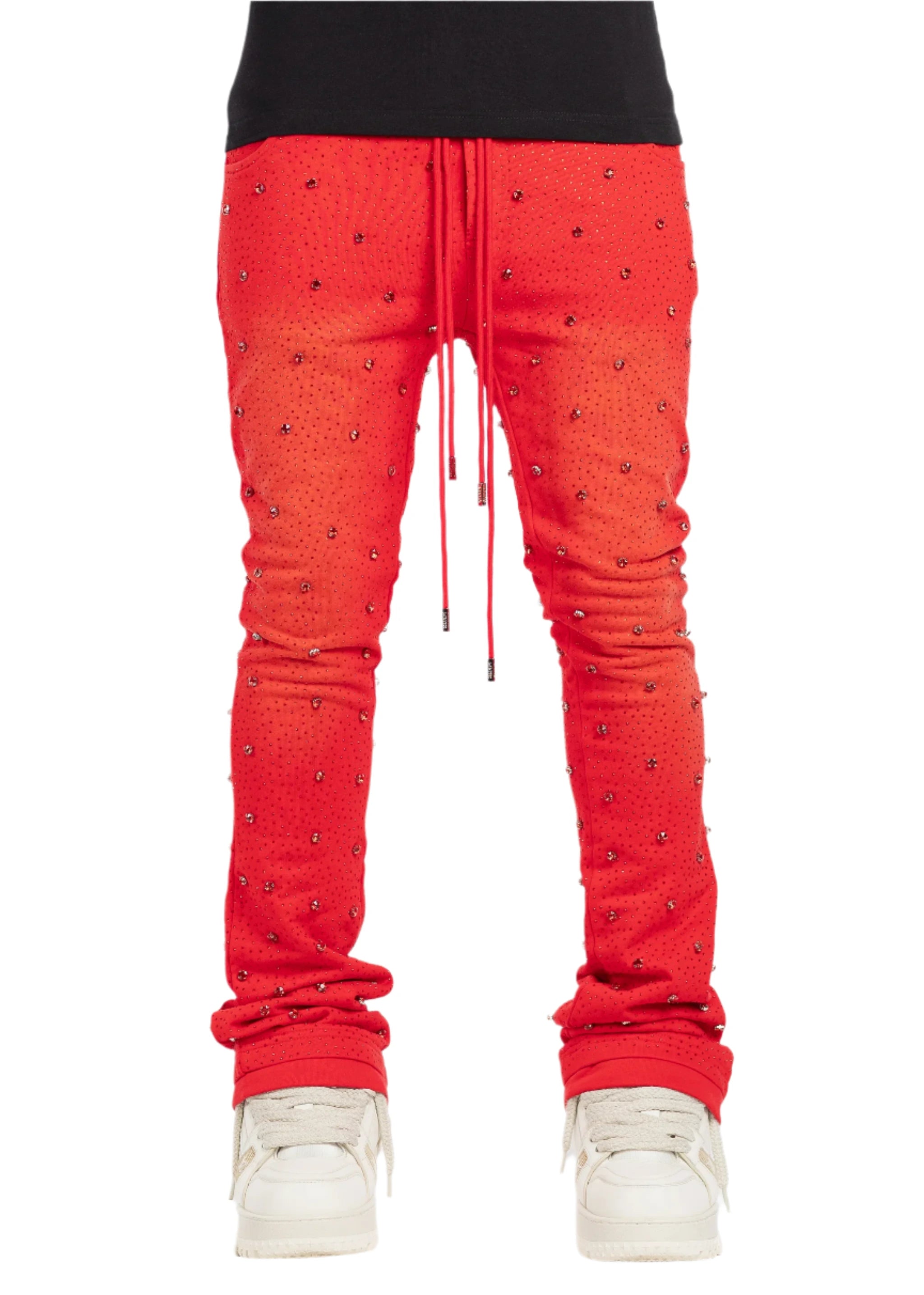 Guapi Blood Red Embellished Sweat Pants