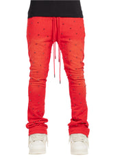 Guapi Blood Red Embellished Sweat Pants