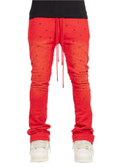 Guapi Blood Red Embellished Sweat Pants