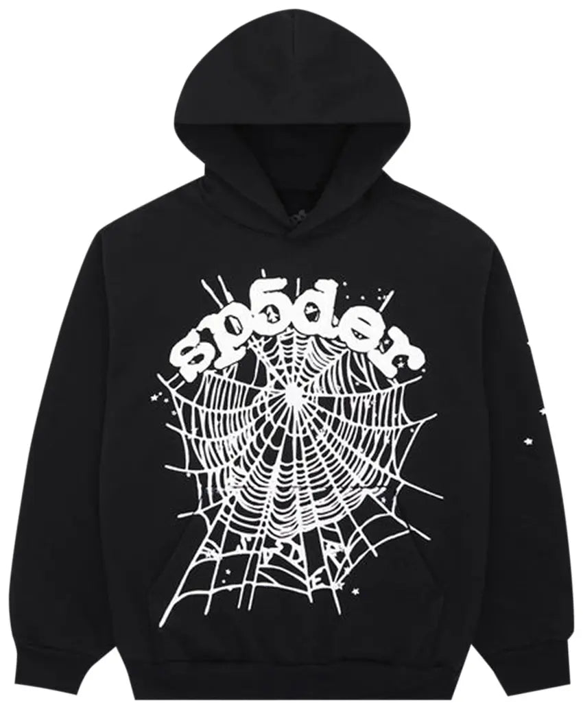 Sp5der Black OG Web Hoodie