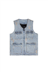 VALABASAS STARLET LT. VINTAGE BLUE / CREAM Vest