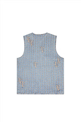 VALABASAS STARLET LT. VINTAGE BLUE / CREAM Vest