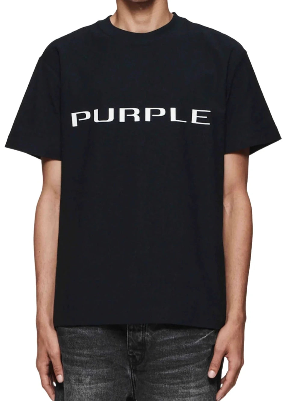 Purple Brand Black Wordmark Textured SS Tee