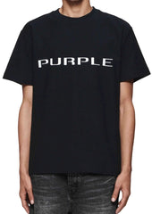 Purple Brand Black Wordmark Textured SS Tee