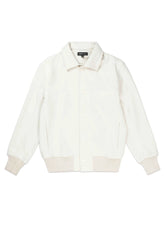 Purple Brand Cream Title Letterman Jacket