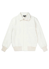 Purple Brand Cream Title Letterman Jacket