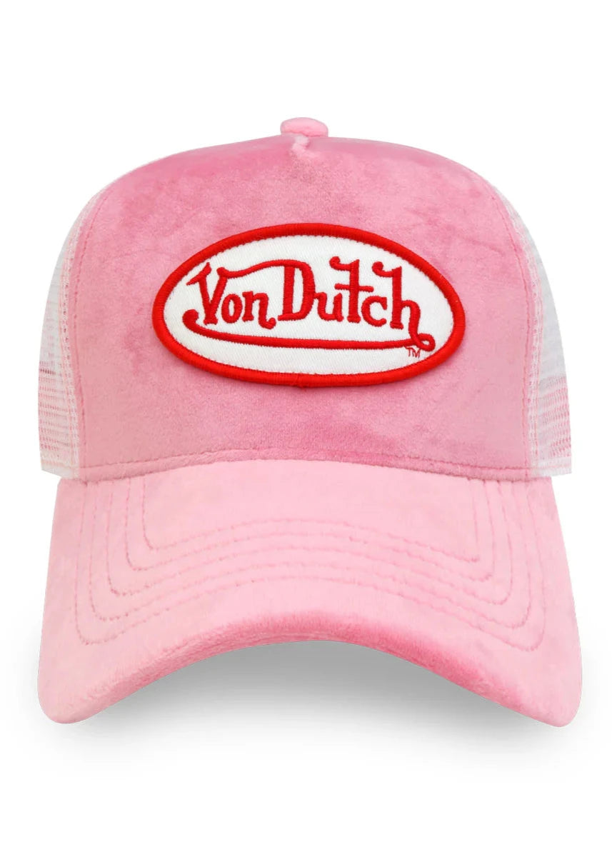 Von Dutch Pink Crush Velvet Trucker