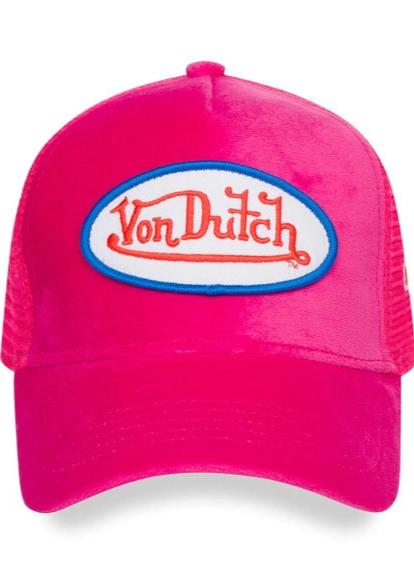 Von Dutch Hot Pink Velvet Trucker