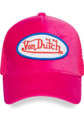 Von Dutch Hot Pink Velvet Trucker