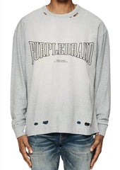 Purple Brand Grey Textured LS Tee