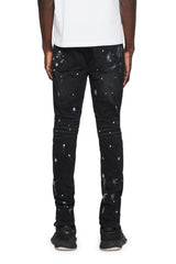 Purple Brand P001 Black Resin Knee Slit Jeans