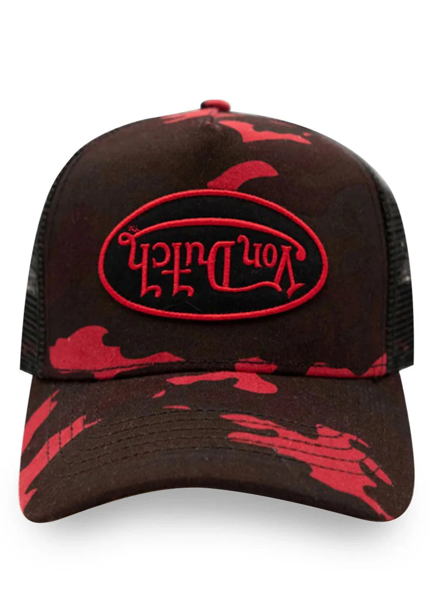 Von Dutch Red Rambo Camo Trucker