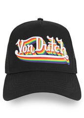Classic Snapback Trucker Hat by Von Dutch features iconic logo patch on the front, breathable mesh rear, and an adjustable snapback panel