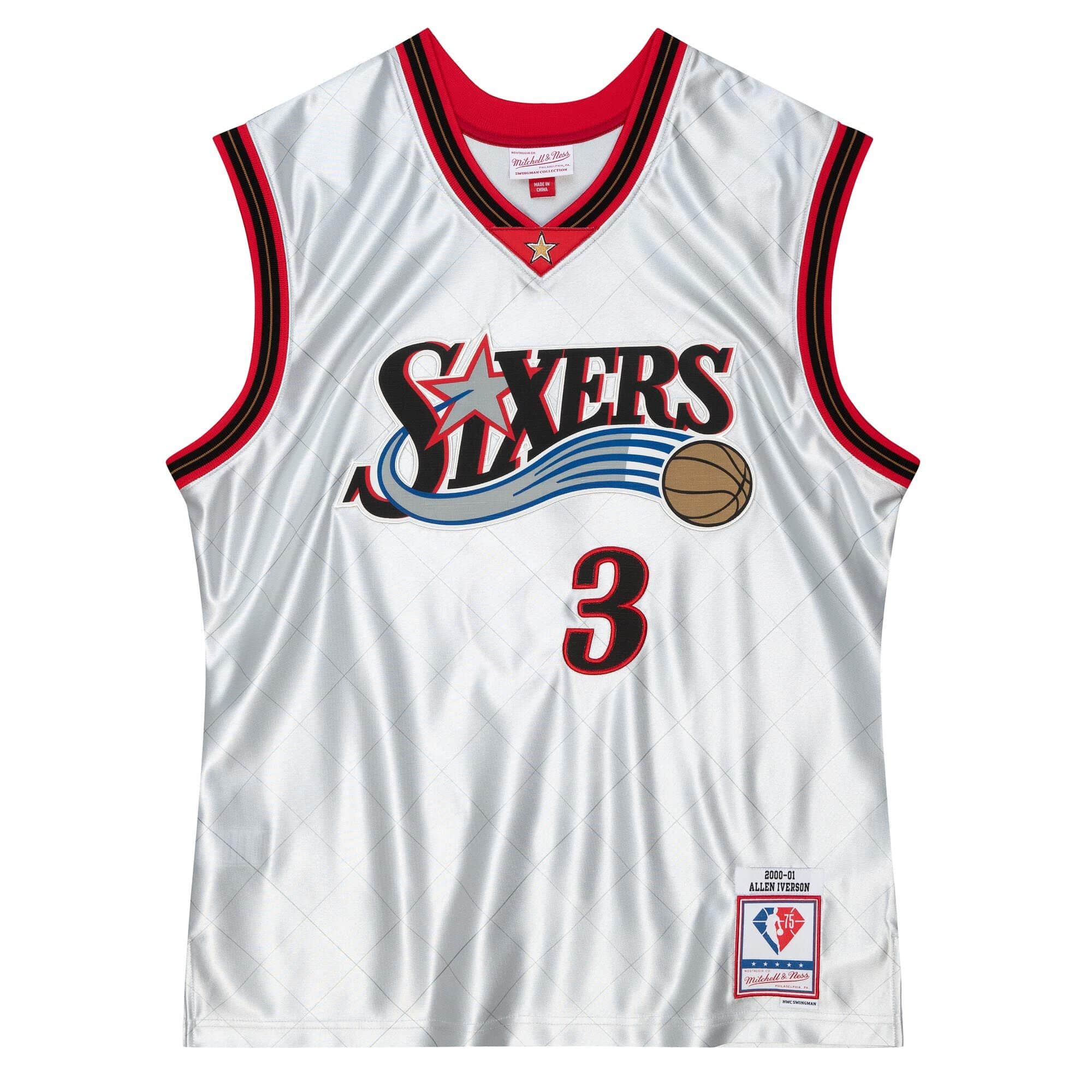 red white and blue allen iverson jersey