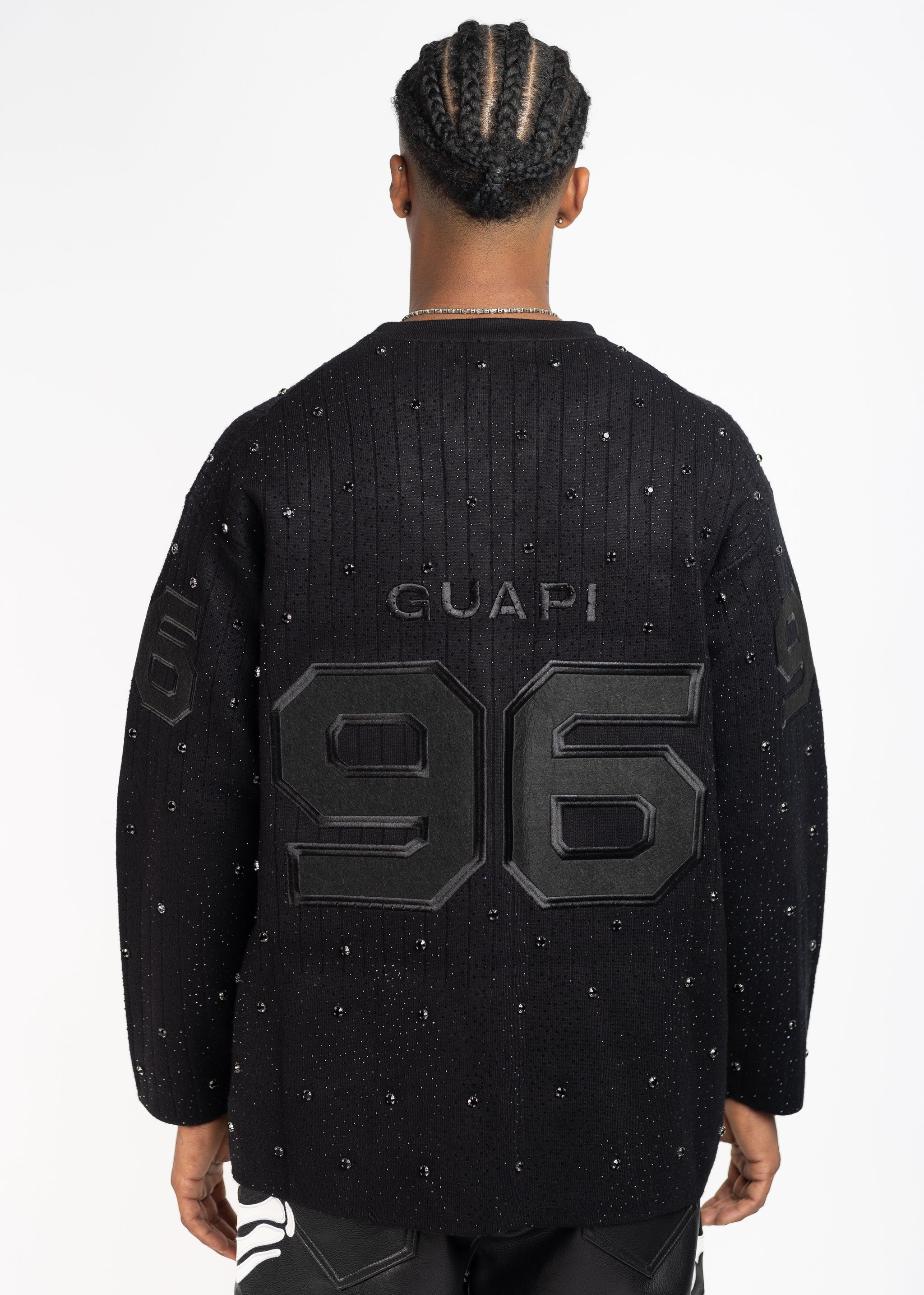 All Black Knit Hockey Jersey