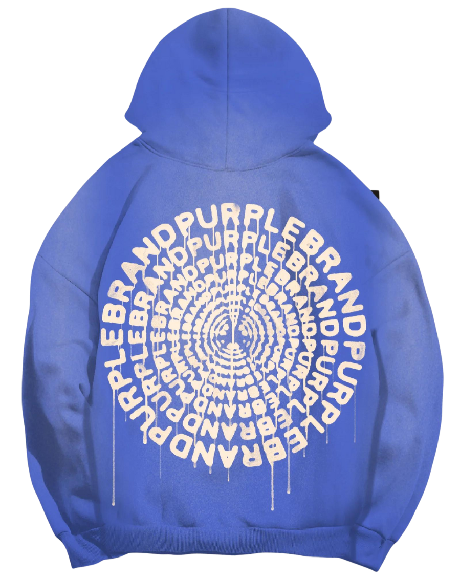 Purple Brand Concentric Vintage Blue Hoodie