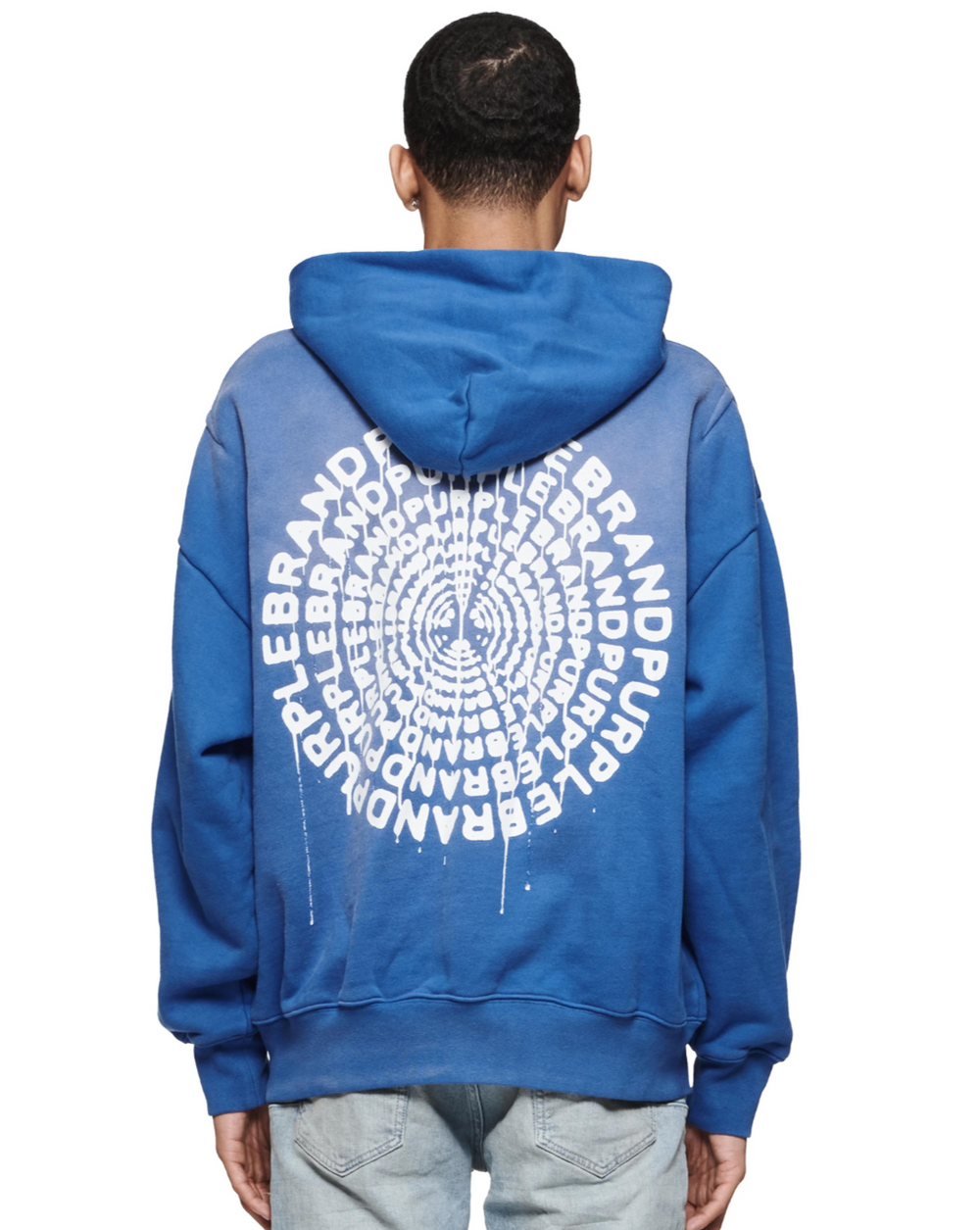 Purple Brand Concentric Vintage Blue Hoodie