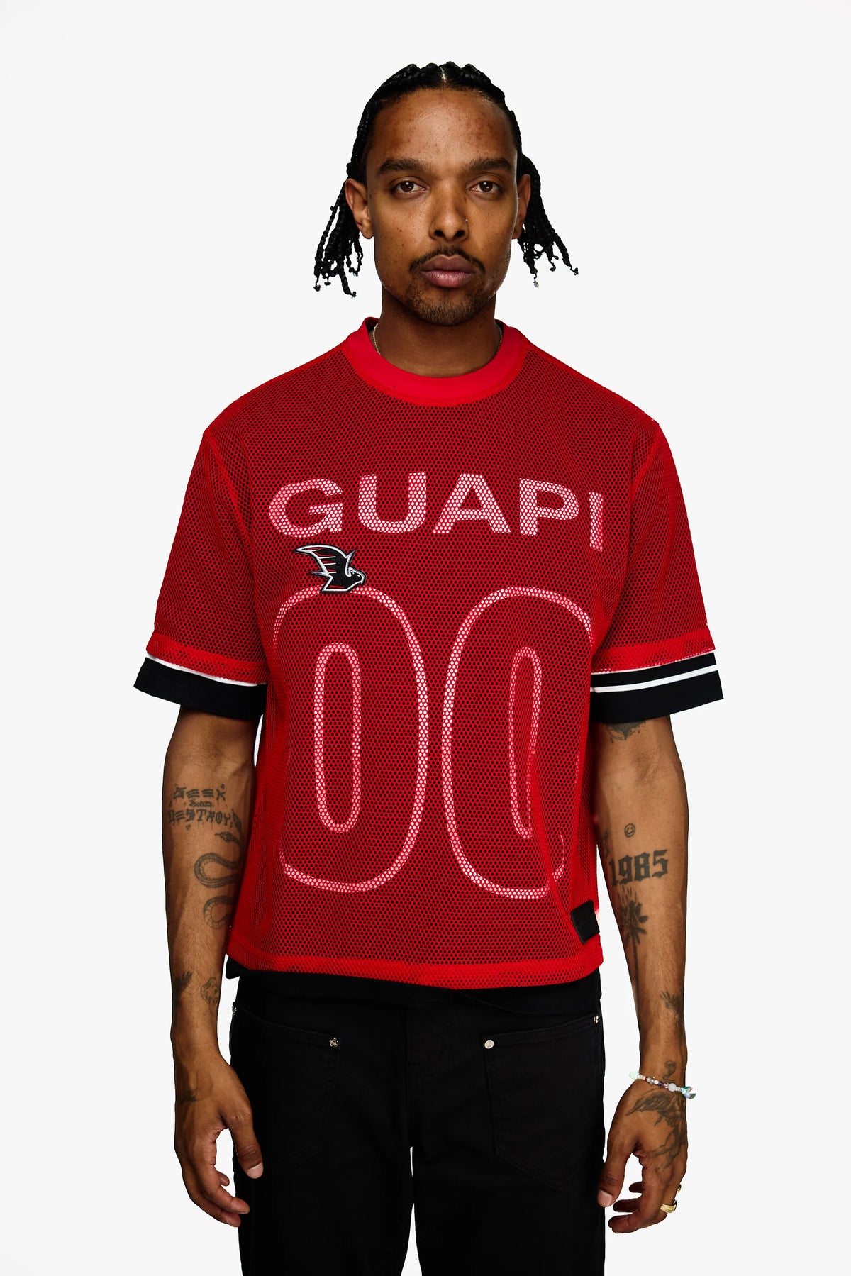 Blood Red Mesh Football Tee