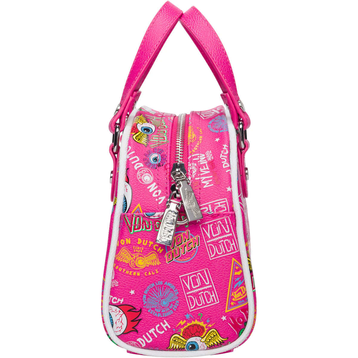 Von Dutch JAX HOT PINK BOWLING BAG SMALL