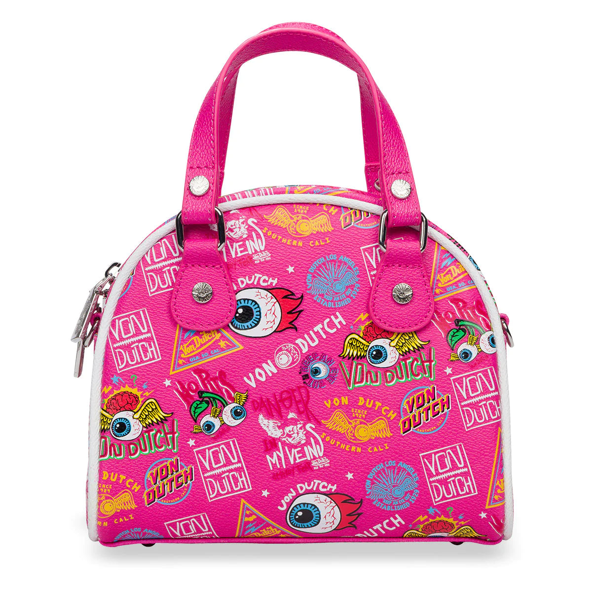 Von Dutch JAX HOT PINK BOWLING BAG SMALL