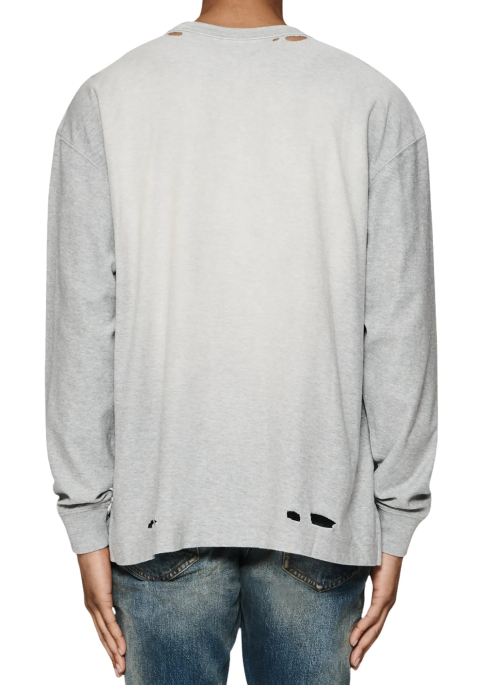 Purple Brand Grey Textured LS Tee