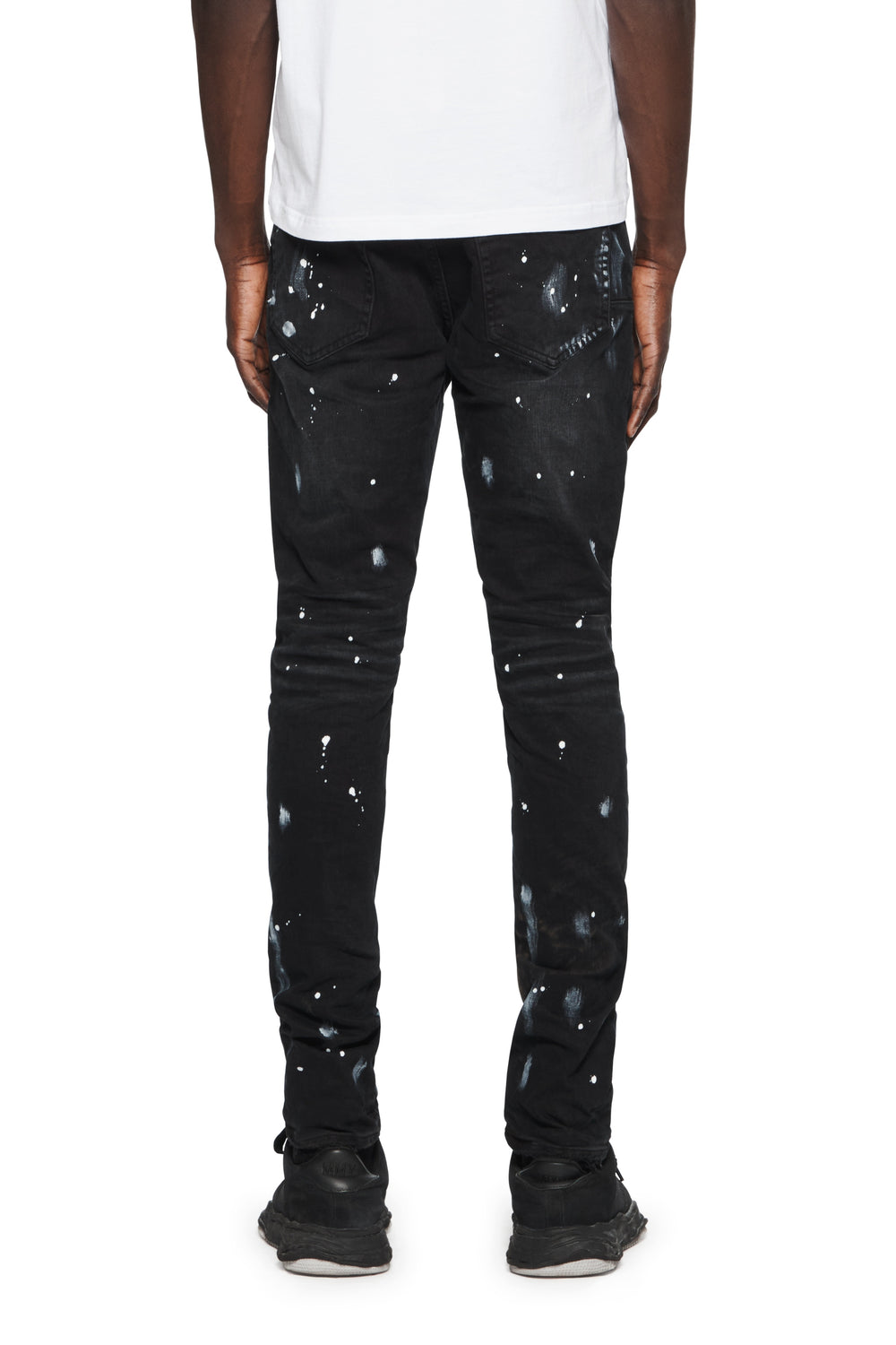 Purple Brand P001 Black Resin Knee Slit Jeans
